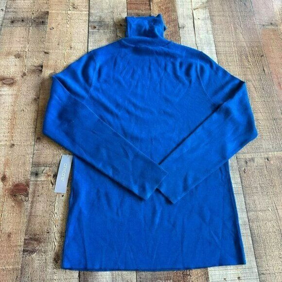 Chicos blue high neck long sleeve top women's 1 -(M) - Picture 7 of 10